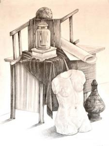 Güzel Sanatlar Yetenek Sınavlarına Hazırlık Resim Kursunda Karakalem Tekniğiyle Kompozisyon Çizimi