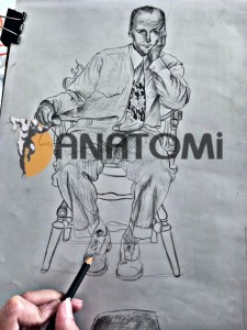 Karakalem figür çalışmaları.